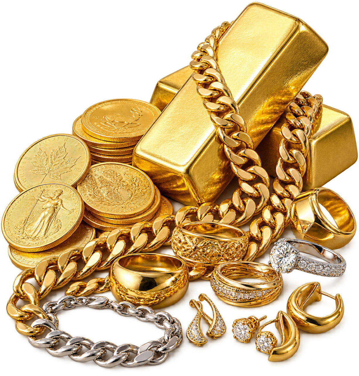 インゴット・喜平ネックレス・金貨・金とプラチナのジュエリー